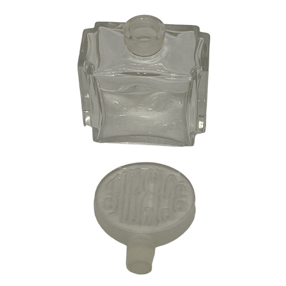 Faberge 4" Perfume Cologne Bottle France Art Glass Crystal Etched Disc Stopper - Picture 9 of 14